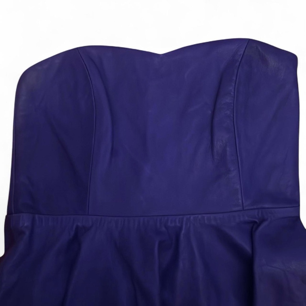 NEW Boulee Hailey Midnight Purple 80s Style Vegan Leather Mini Dress — SMALL - Picture 5 of 8